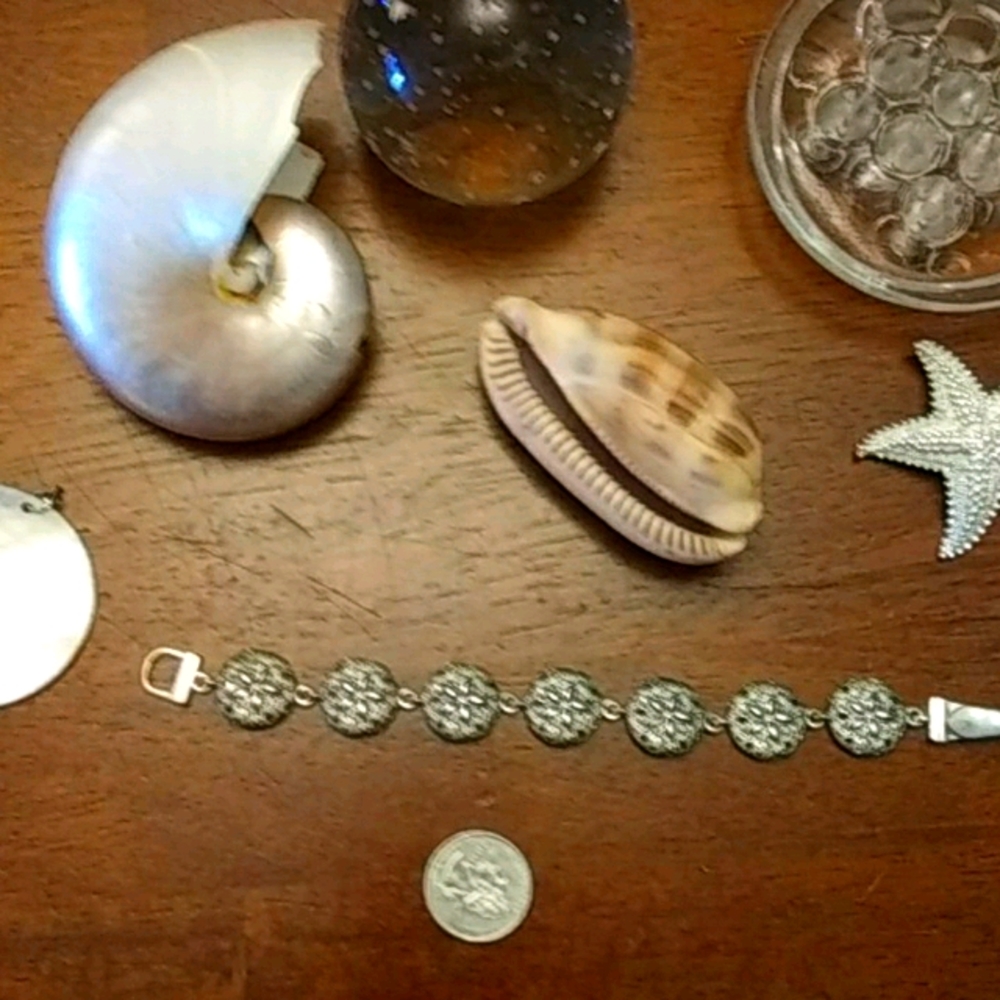 Beautiful Sanddollar bracelet magnetic closer